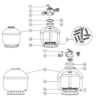 อะไหล่เครื่องกรองสระว่ายน้ำ Emaux TMG Parts of MAX FLOW" SERIES Models: TMG500/TMG650/TMG650B/TMG/750/TMG900