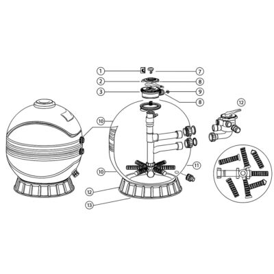 อะไหล่เครื่องกรองสระว่ายน้ำ Emaux MFS