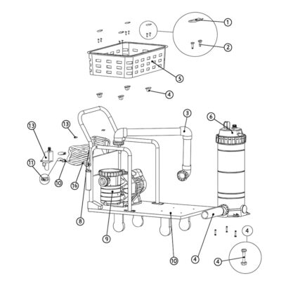 POOL CLEANING TROLLEY - WITH SB20 REPLACEMENT PARTS